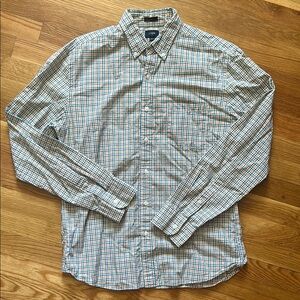 J. Crew Blue and Orange Casual Button Down Shirt